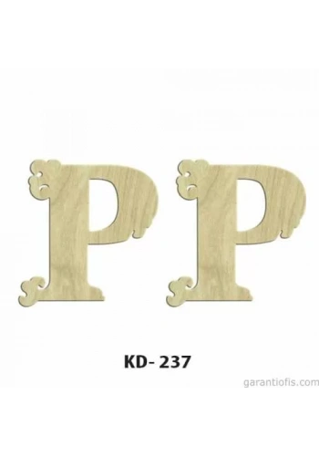 Hobi-Art KD 237 Dekoratif Mini Ahşap Harfler (P Harfi)