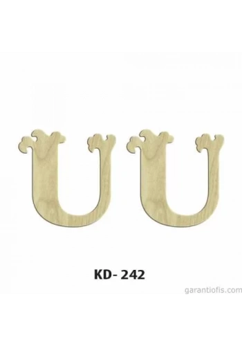 Hobi-Art KD 242 Dekoratif Mini Ahşap Harfler (U Harfi)