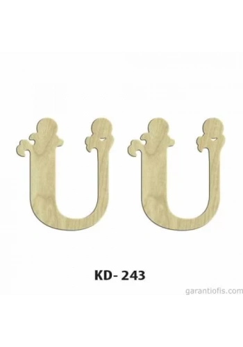 Hobi-Art KD 243 Dekoratif Mini Ahşap Harfler (Ü Harfi)