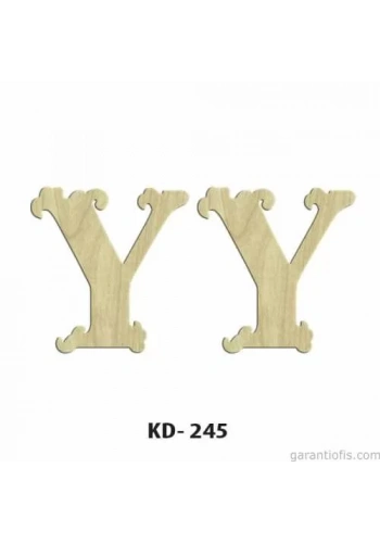 Hobi-Art KD 245 Dekoratif Mini Ahşap Harfler (Y Harfi)