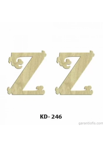 Hobi-Art KD 246 Dekoratif Mini Ahşap Harfler (Z Harfi)