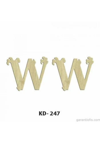 Hobi-Art KD 247 Dekoratif Mini Ahşap Harfler (W Harfi)