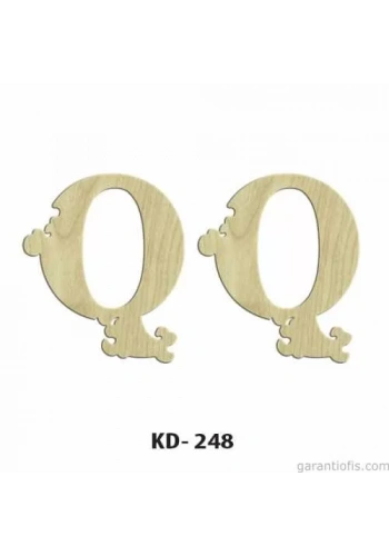 Hobi-Art KD 248 Dekoratif Mini Ahşap Harfler (Q Harfi)
