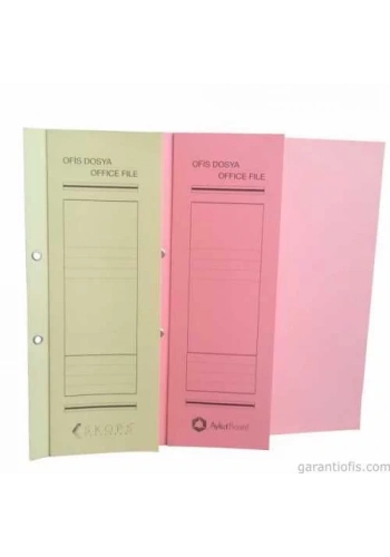Skops Lüks Yarım Kapak Pembe Karton Dosya (50 li Paket)