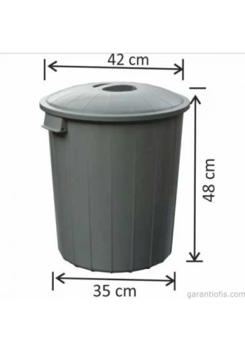 Garanti Metal 7485 Plastik Klasik Kapaklı Çöp Kovası (50 Litre)