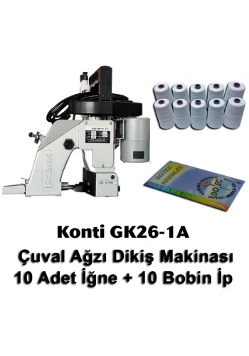 Konti GK26-1A Çuval Ağzı Dikiş Makinası + 10 Adet İğne + 10 Bobin İp