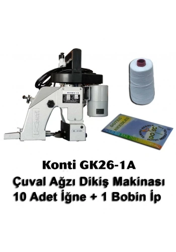 Konti GK26-1A Çuval Ağzı Dikiş Makinası + 10 Adet İğne + 1 Bobin İp