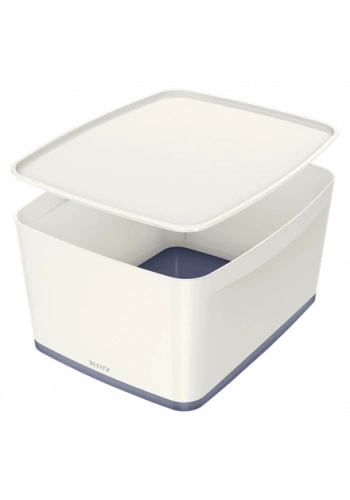 Leitz 5216 MyBox Gri Beyaz Kapaklı Geniş Saklama Kutusu