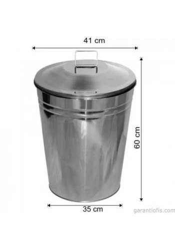 Garanti Metal 1267 Konik Paslanmaz Çöp Kovası (50 Litre)