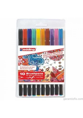 Edding 1340 Fırça Uçlu Keçeli Kalem (10 lu Kutu)