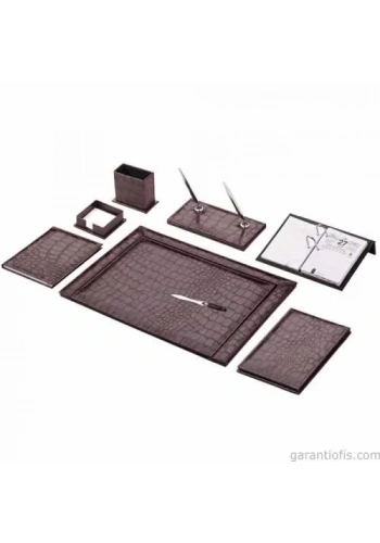 Gülpaş 250 Bordo Lüks Çerçeveli Sümen Takımı (Krokodil - 9 Parça)