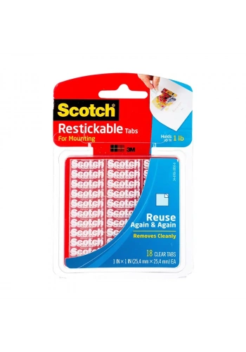 SCOTCH R100 ÇİFT TARAFLI KARE ŞEFFAF BANT 25x25mm