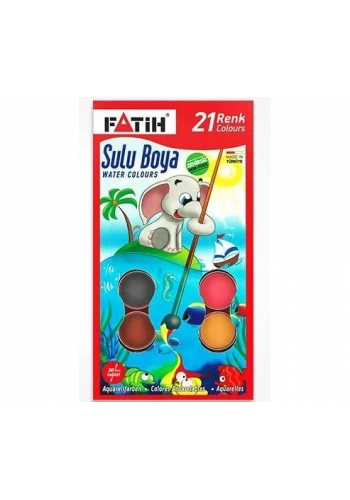 Fatih Sulu Boya 21 Renk Büyük Boy (Fırça Hediyeli)