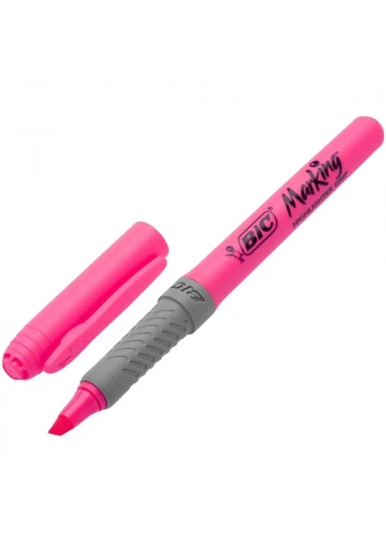 Bic Brite Liner Grip Kalem Tipi Pembe Fosforlu Kalem (5 li Paket)