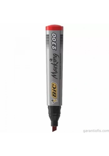 Bic 2300 Kesik Uçlu Kırmızı Permanent Marker Kalem