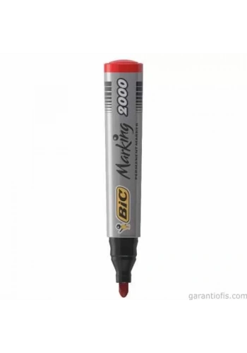 Bic 2000 Yuvarlak Uçlu Kırmızı Permanent Marker Kalem (Koli Kalemi)