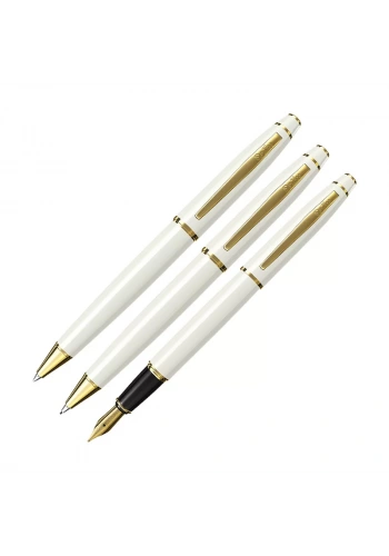 SCRİKSS 35 DOLAM KALEM+TÜKENMEZ KALEM+VERSATİL KALEM SETİ GOLD-BEYAZ