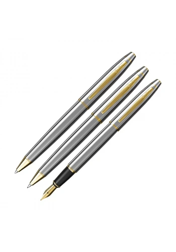 SCRİKSS 35 DOLAM KALEM+TÜKENMEZ KALEM+VERSATİL KALEM SETİ GOLD-KROM