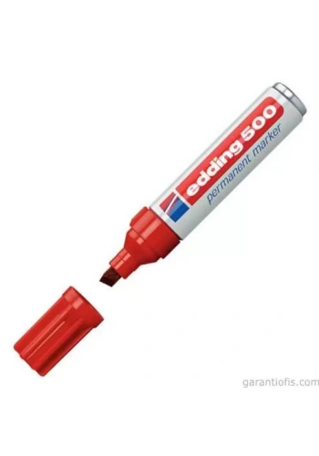 Edding 500 Kesik Uçlu Kırmızı Permanent Marker Kalem