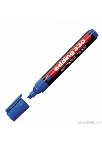 Edding 330 Kesik Uçlu Mavi Permanent Markör Kalem