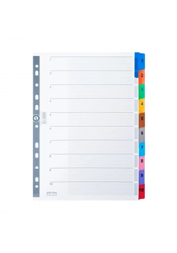 SERVE 5524-K RENKLİ KARTON AYRAÇ A4 1-10 RAKAM