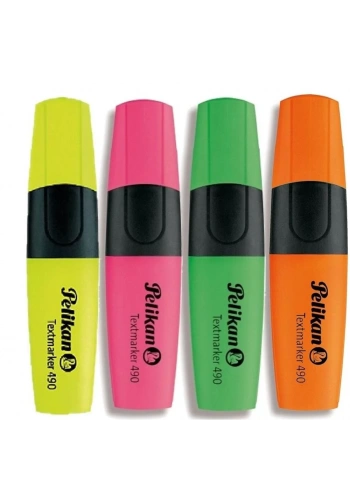 Pelikan 490 Fosforlu İşaretleme Kalemleri (4 lü Karışık Poşet)