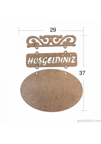 Hobi-Art L 228 Ham Ahşap Hoşgeldiniz Yazılı Obje