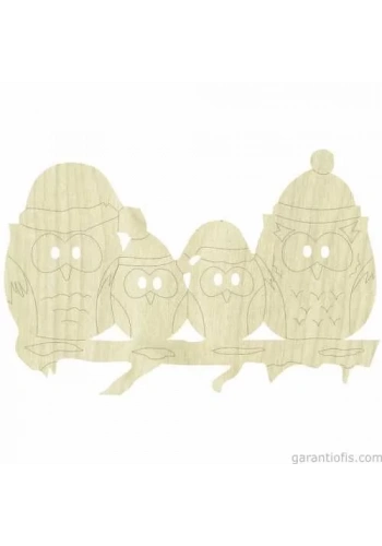 Hobi-Art KD 254 Baykuş Figürlü Mini Ahşap Obje