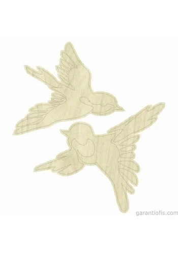 Hobi-Art KD 260 Uçan Kuş Figürlü Mini Ahşap Obje