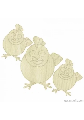 Hobi-Art KD 263 Tavuk Figürlü Mini Ahşap Obje
