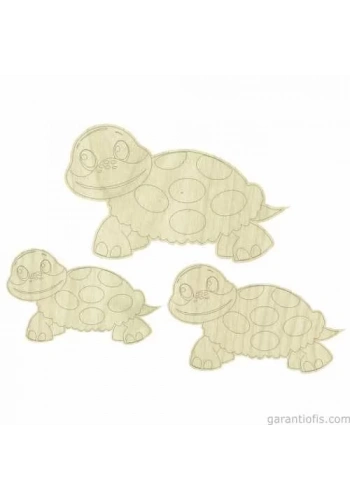 Hobi-Art KD 265 Kaplumbağa Figürlü Mini Ahşap Obje