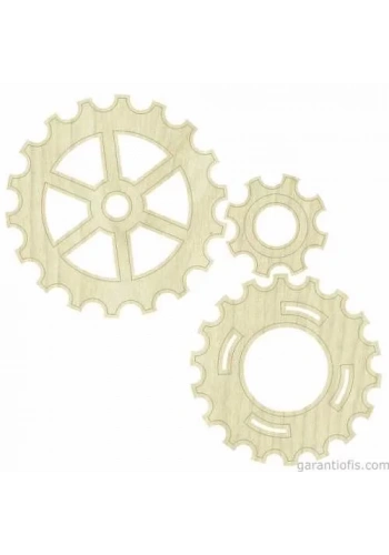 Hobi-Art KD 278 Dişli Çark Figürlü Mini Ahşap Obje