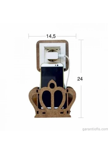 Hobi-Art L 250 Ham Ahşap Telefon Şarj Kutusu ve Prizlik