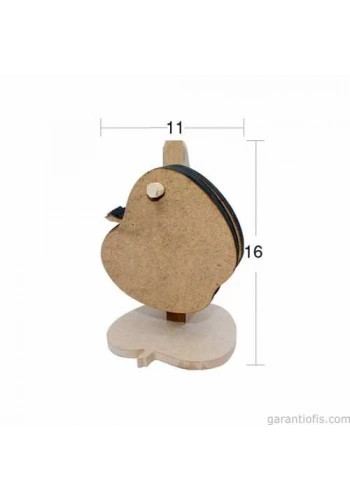 Hobi-Art L 257 Ham Ahşap Elma Tasarımlı Bardak Altlığı