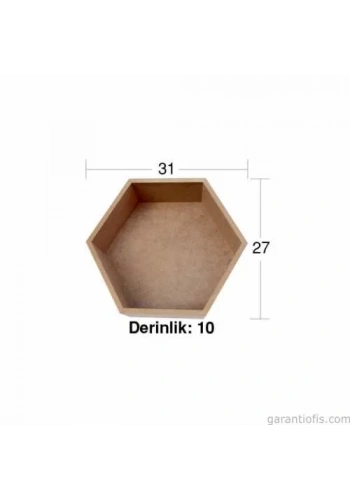 Hobi-Art L 243 Ham Ahşap Petek Tasarımlı Raf