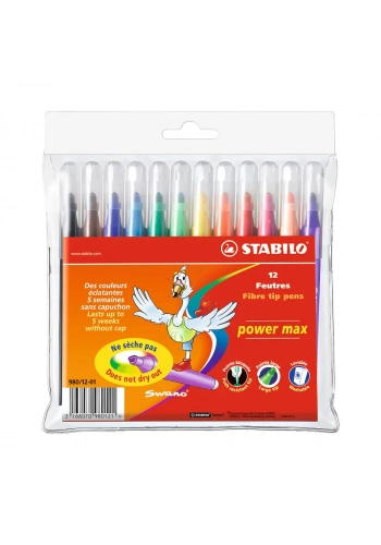 STABİLO 980 POWER MAX XLRAGE KEÇELİ KALEM 12 RENK