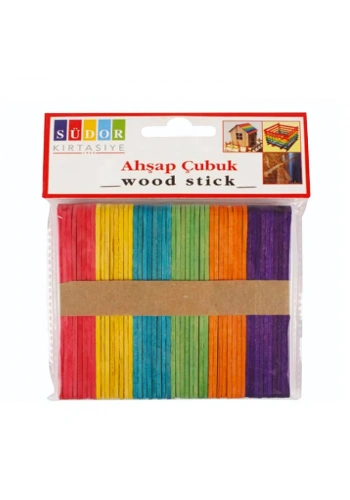 SÜDOR BS69 RENKLİ KÜÇÜK BOY AHŞAP DONDURMA SAPI