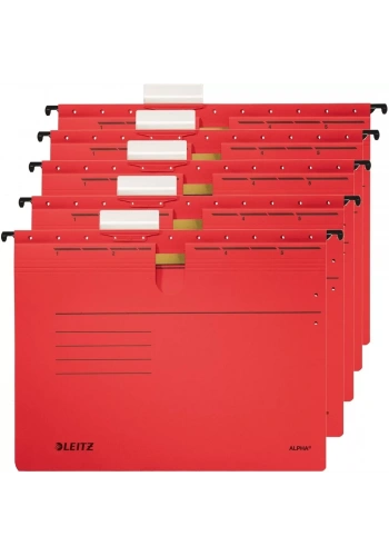 Leitz 1984 Alpha Kırmızı Telli Askılı Dosya (5 li Paket)