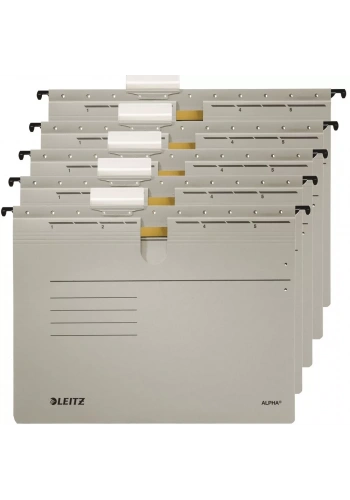 Leitz 1984 Alpha Gri Telli Askılı Dosya (5 li Paket)