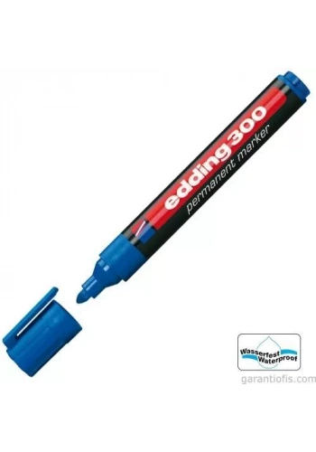 Edding 300 Yuvarlak Uçlu Mavi Silinmeyen Permanent Markör