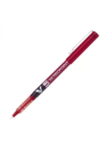 Pilot V5 Hi-Tecpoint Kırmızı İğne Uçlu Roller Kalem