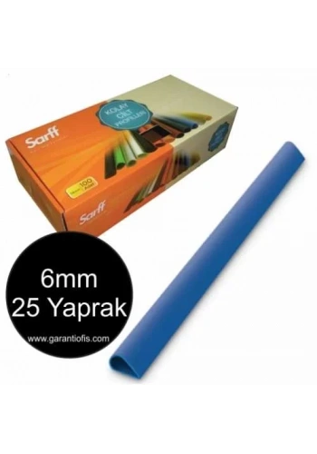 Sarff 6mm Mavi Oval Sırtlık 25 Yaprak Kapasiteli (100 lü Kutu)