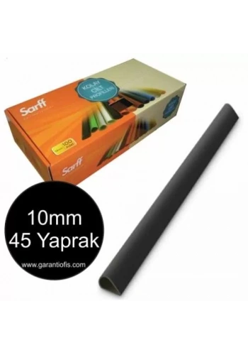 Sarff 10mm Siyah Oval Sırtlık 45 Yaprak Kapasiteli (100 lü Kutu)