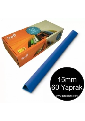 Sarff 15mm Mavi Üçgen Sırtlık 60 Yaprak Kapasiteli (100 lü Kutu)