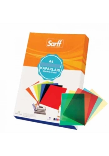 Sarff A4 PVC Şeffaf/Mavi Cilt Kapağı (100 lü Paket)