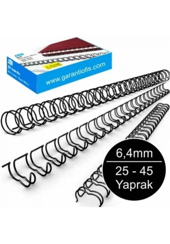 Sarff JBI 6,4mm Karo Tel Spiral 25-45 Yaprak Kapasiteli (100 lü Kutu)