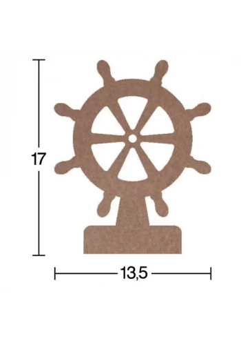 Hobi-Art H 48 Ayakta Durabilen Ahşap Gemi Dümeni (18 mm Kalınlık)