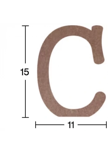 Hobi-Art H 03 Ayakta Durabilen Ahşap C Harfi (18 mm Kalınlık)