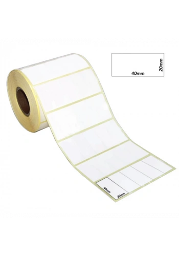 Kuşe Barkod Etiketi 40x20mm Yanyana 5 li Bitişik (5000 li)