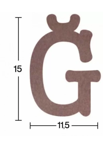 Hobi-Art H 09 Ayakta Durabilen Ahşap Ğ Harfi (18 mm Kalınlık)